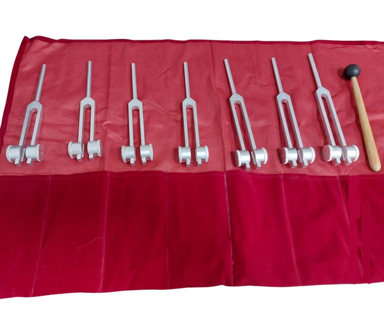 Seven Chakra Tuning Forks - Weighted, Uncolored - Yogic Box