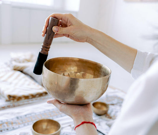 Handmade Himalayan Heart Singing Bowl: Note F - Yogic Box